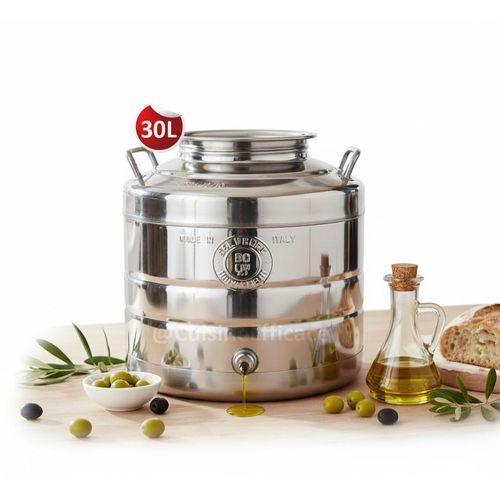 citerne bidon en inox alimentaire pour conservation d'huile d'olive, 30L
