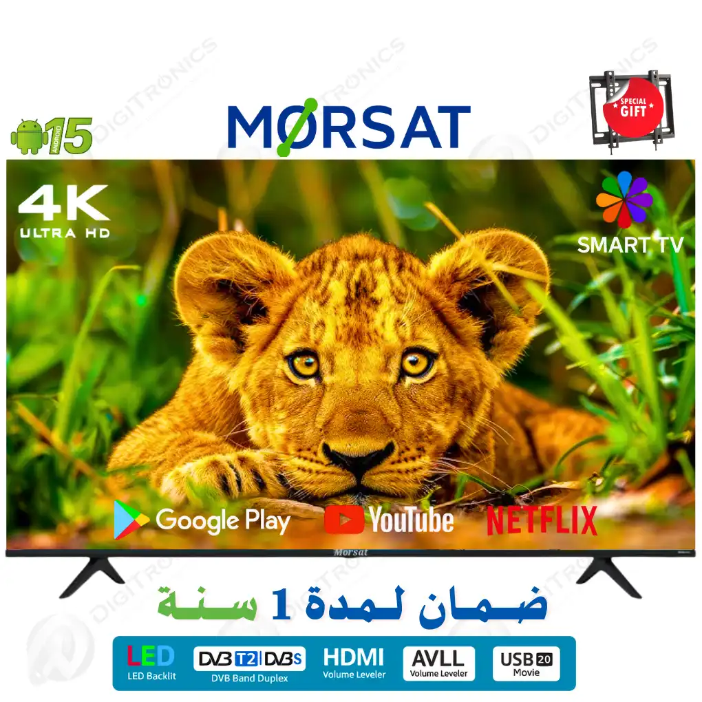 50 4K UHD Smart Android TV, Film USB, HDMI, YouTube + Support Gratuit