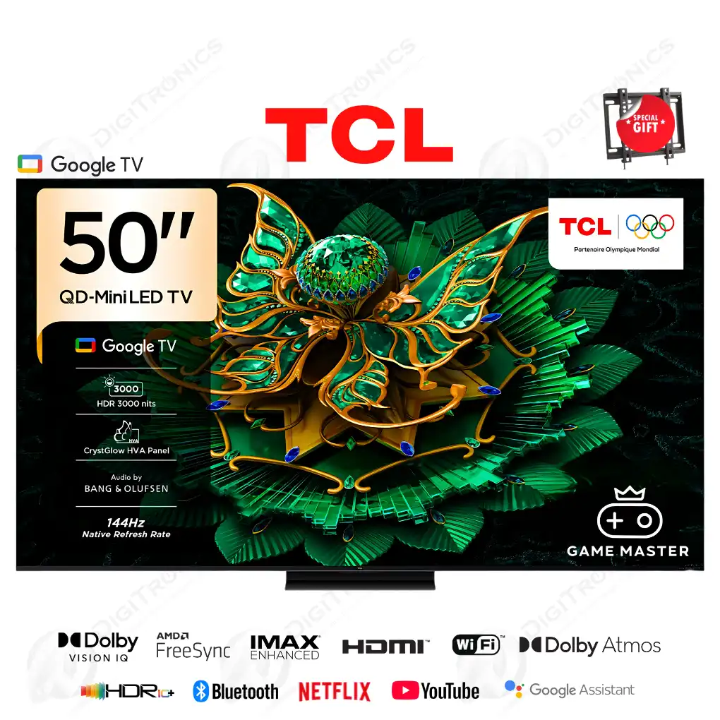 50 QD-MiniLED 4K UHD Smart Google TV Dolby Vision IQ, 144Hz, Audio ONKYO + Support gratuit, 50C6K