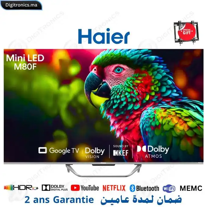 55 Mini-LED 4K Smart Google TV, Dolby Vision IQ, HDR10+, HDMI x4, 2 ans garantie + Support Gratuit, H55M80FUX