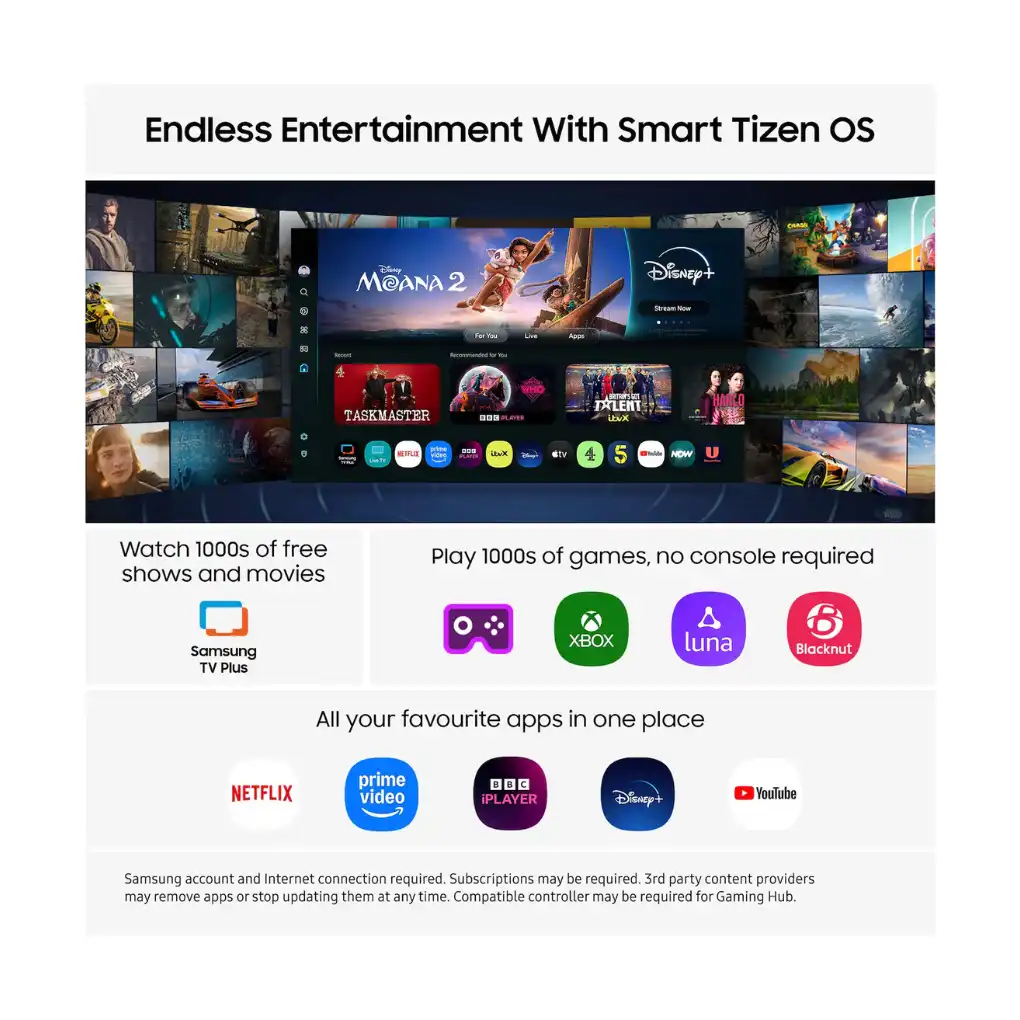 43 4K UHD Crystal Smart TV Tizen One UI HDR10+, Design MetalStream + Support gratuit, 43U8020F