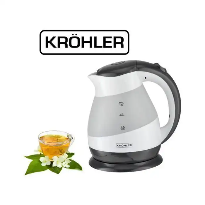 Bouilloire électrique - KRÖHLER - PEBT-802 - 1,5L - 2200W - Socle 360° - Anti-calcaire