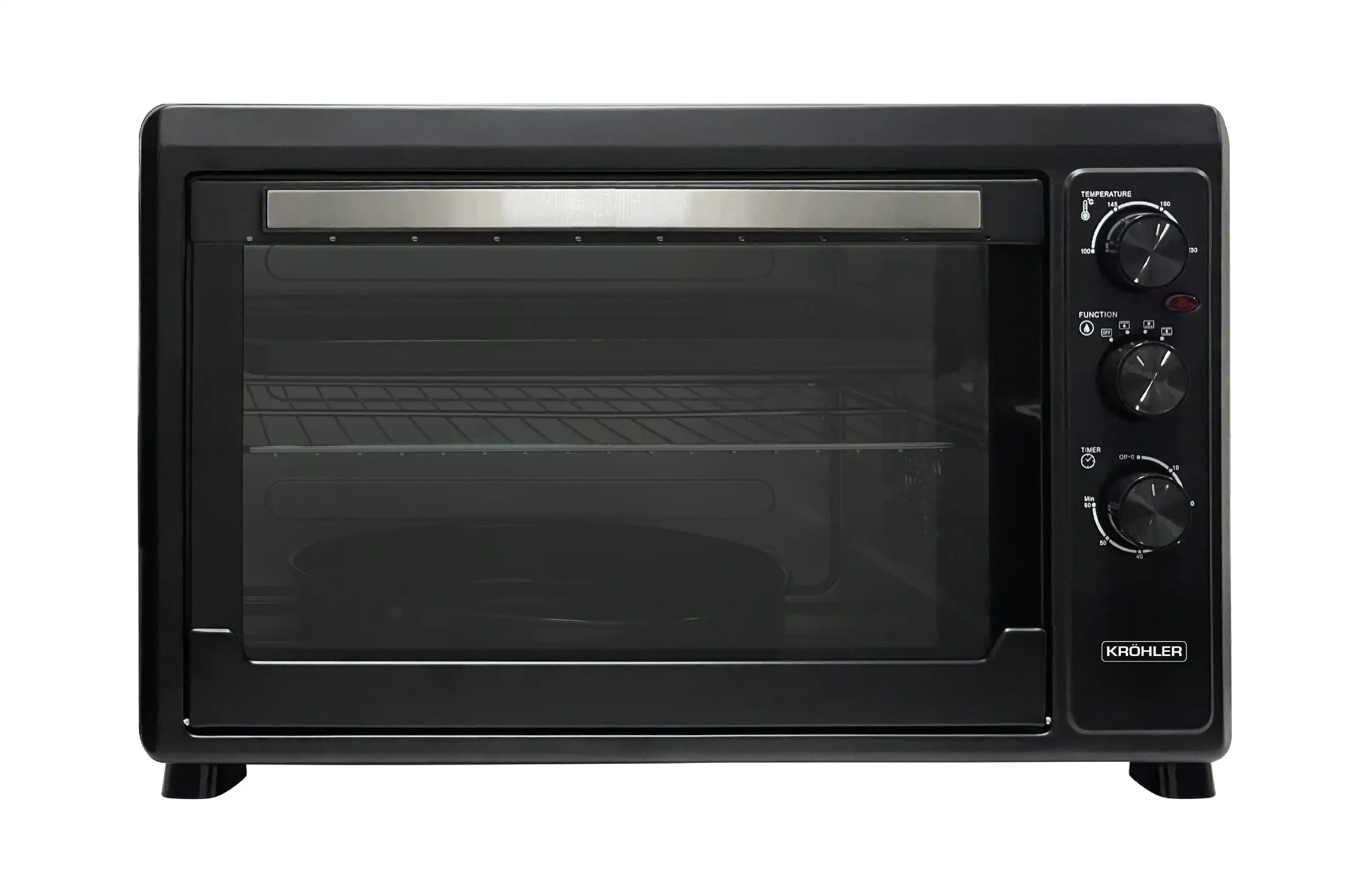 Four électrique Kröhler 65L - 2500 W - Double Vitre- Ventilation - Noir