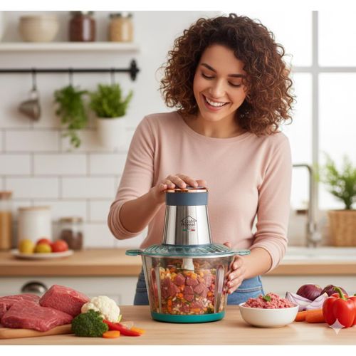 Hachoir 3L - compact, puissant et idéal pour hacher viandes, légumes et herbes.