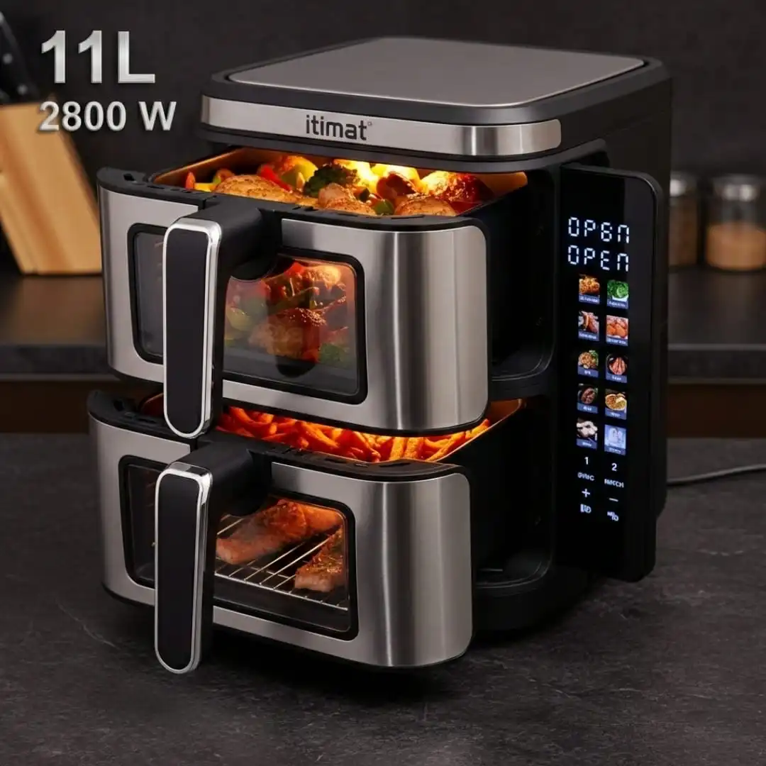 Air fryer-Friteuse à Air Double Compartiment Professionnelle-ITIMAT – 11L / 2800W