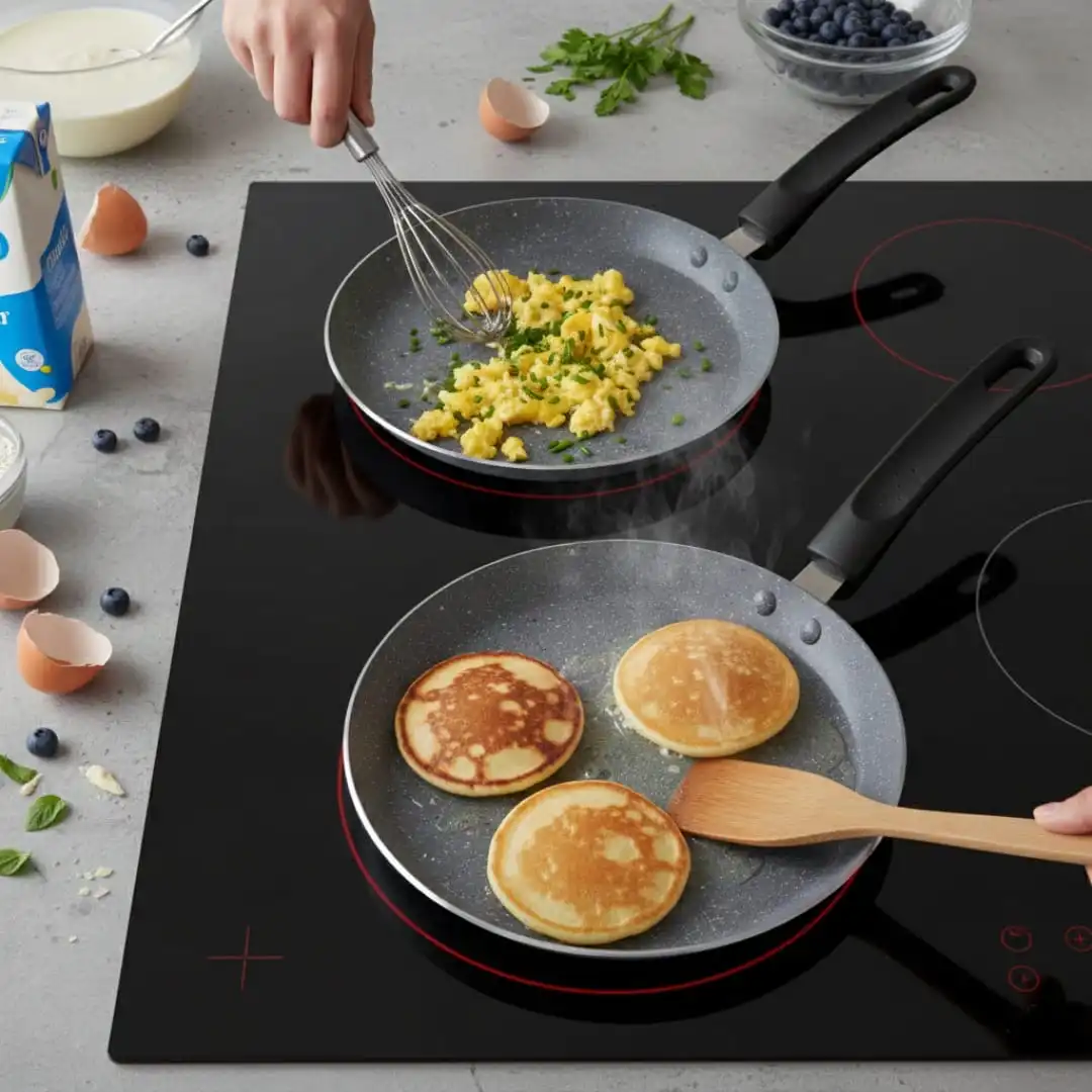 Lot 2 crêpières– -poêle crêpes-20cm&24cm-gris ou noir