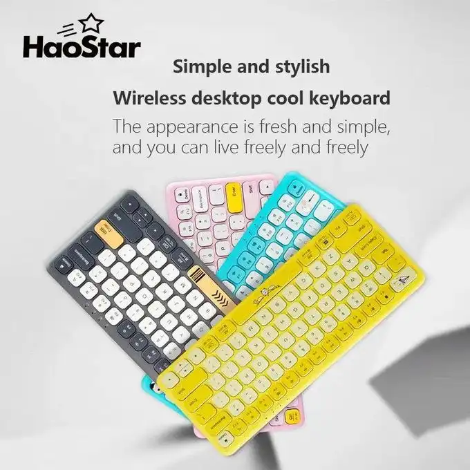 Clavier et souris sans fil Bluetooth recherchable pour iPad, tablette, téléphone, Pc Couleur aléatoire