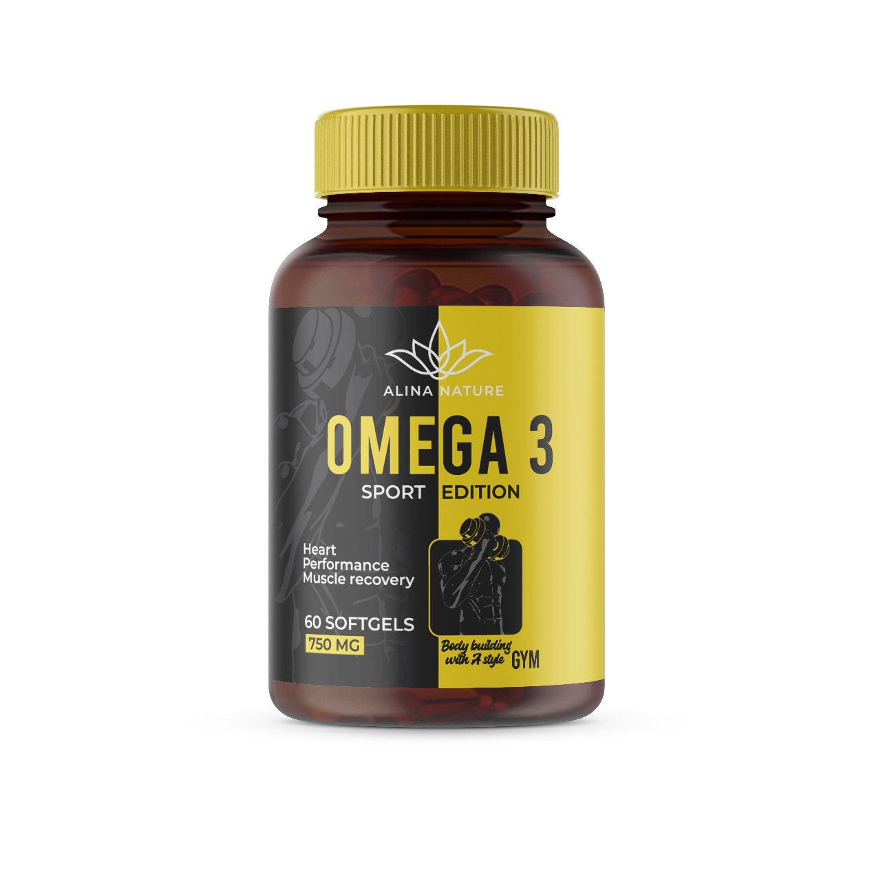 Omega 3 ALINA NATURE – 750 mg – 60 Softgels | édition sportive