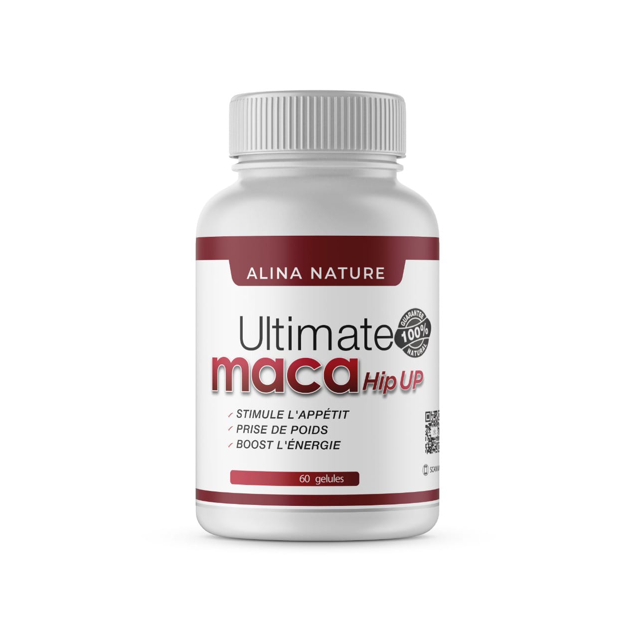 Ultimate Maca HIP UP ALINA NATURE – 60 Gélules | Volume et Courbes Féminines