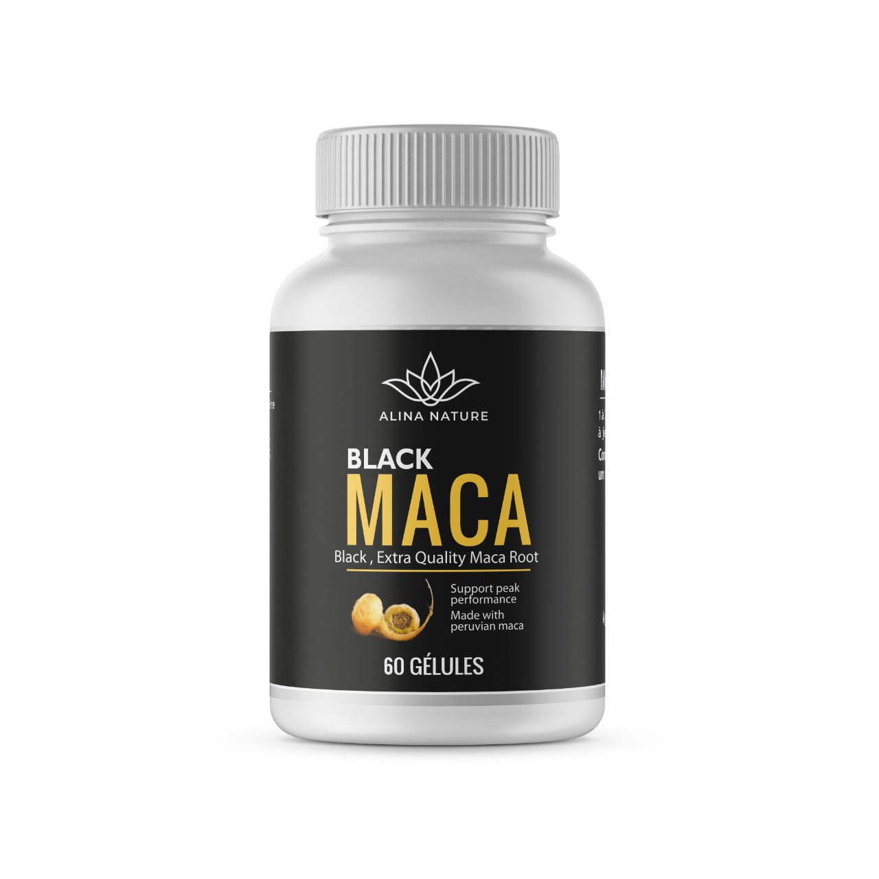 Black Maca ALINA NATURE – 60 Gélules | Énergie, Libido et Vitalité Masculine