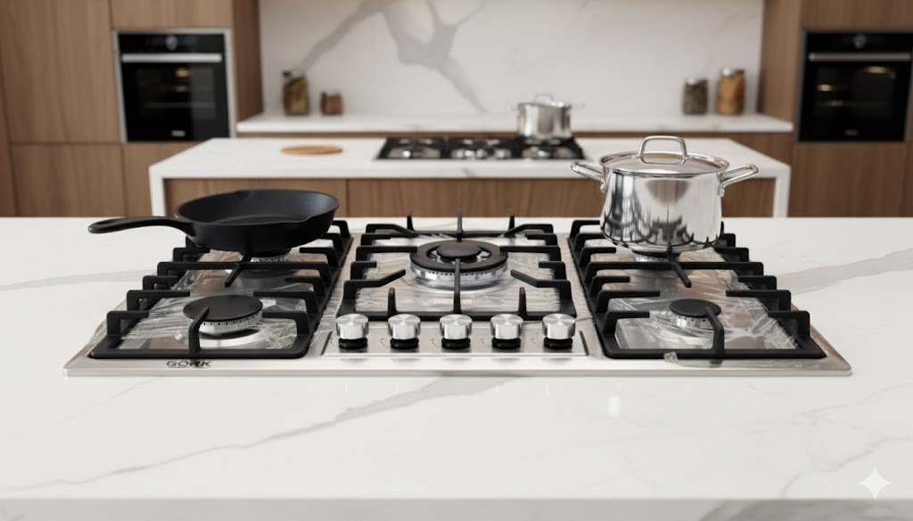 GORK , PLAQUE A GAZ 90cm EN INOX allumage electrique