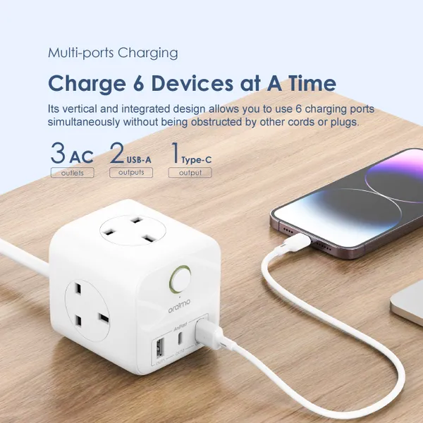 oraimo PowerHub 2 1.5M 6-in-1 Power Cube