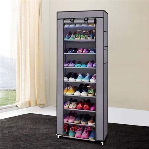 Armoire de Rangement à 9 niveaux en Tissu avec Housse - placard rangement 60x30x155cm