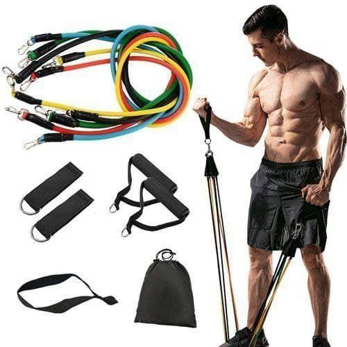 Bandes de résistance élastiques, 11 pièces, équipement de Fitness, Yoga, corde de traction, Tubes de Pilates