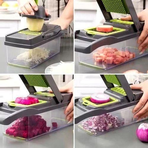 Coupe-légumes, trancheuse de légumes, Hachoir à Légumes Multifonctionnel avec Poignée