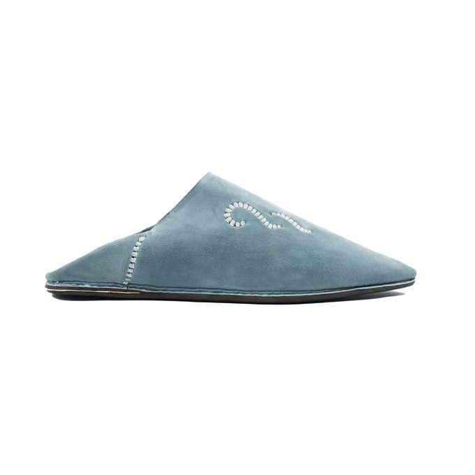 Jabador Maroc Babouche Daim Premium - Bleu ciel