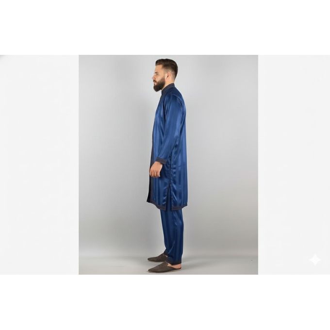 Jabador Maroc Djellaba Soussdi Debbana Homme - Bleu marine .