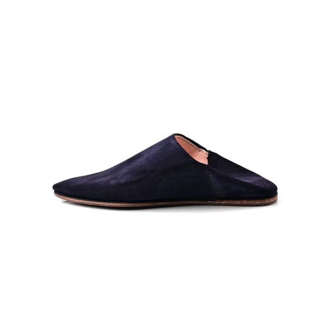 Jabador Maroc Babouche daim premium Garçon - Bleu nuit