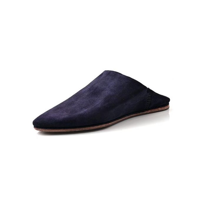 Jabador Maroc Babouche daim premium Garçon - Bleu nuit