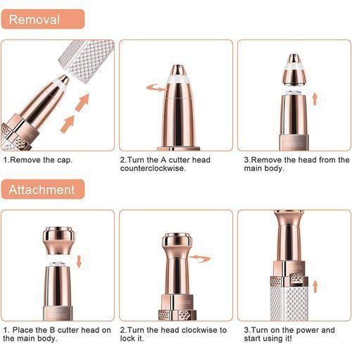 Épilateur Multifonction pour Femme, Sourcils, Visage et Corps, Rasoir 2 en 1