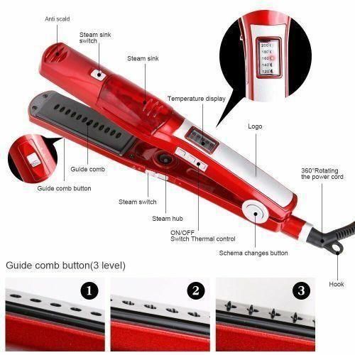 Kemei Lisseur à Vapeur, brosse de Cheveux En Céramique Professionnel KM 3011 Haute qualité