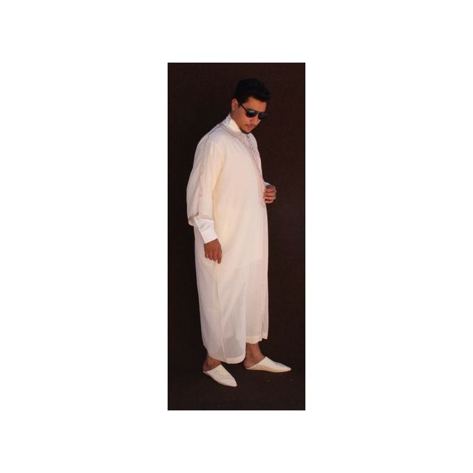 Jabador Maroc Gandoura soussdi a la main haute couture/beige..