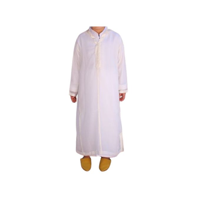 Jabador Maroc Jellaba soussdi garçon - Blanc cassé.