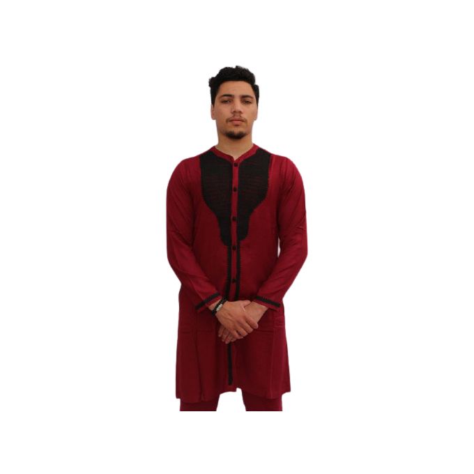 Jabador Maroc Jabador KHAN 100/100 coton haute couture- Bordeaux