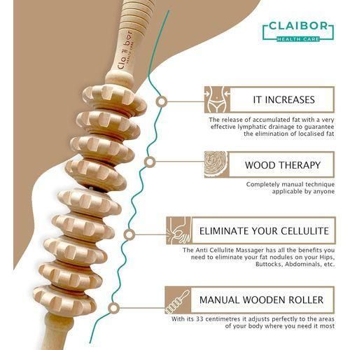 Rouleau de massage Bouncy Premium au design incurvé, outils de massage thérapeutique en bois pour la sculpture du corps