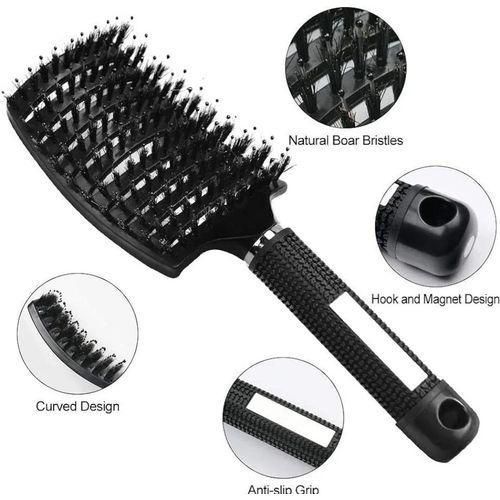 Brosse à cheveux démêlante en nylon pour démêler facilement les cheveux bouclés, brosse magique démêlante, incurvée et ventilée pour démêler les cheveux humides ou secs ( 1 pièce)