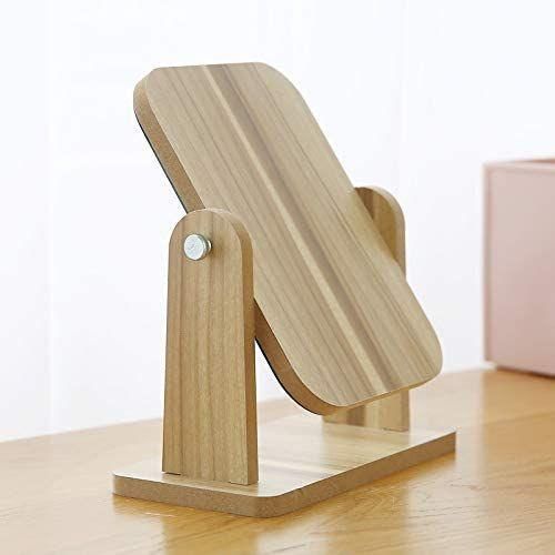 Miroir de Maquillage rectangulaire en bois miroir de bureau rotatif Miroir de table