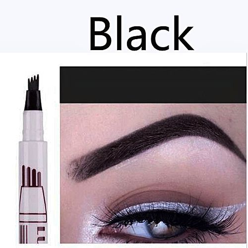 Crayon à Sourcils Noir 4-tête de Précision Imperméable Longue Durée
