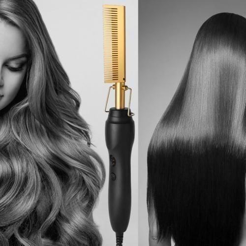 Peigne chauffant pour cheveux lisses, Styler, fer à frise humide et sèche