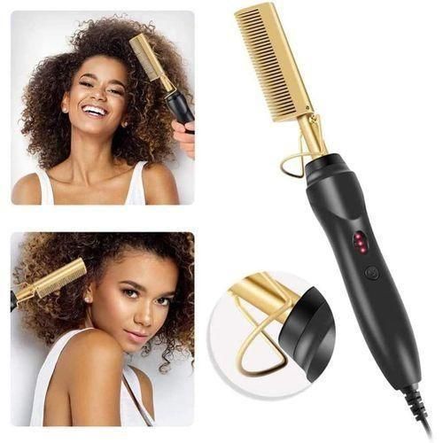 Peigne chauffant pour cheveux lisses, Styler, fer à frise humide et sèche