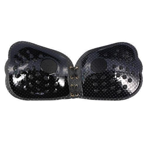 Soutien-gorge invisible en silicone auto-adhésif, respirant et push-up (Noir A)