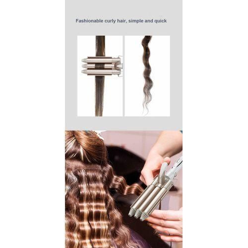boucleur a cheveux avec Température Réglable- à 3 tubes pour onduler vos cheveux