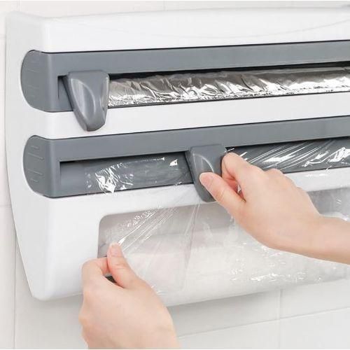 Organisateur de Cuisine Multifonction, Support de Découpe de Film Plastique