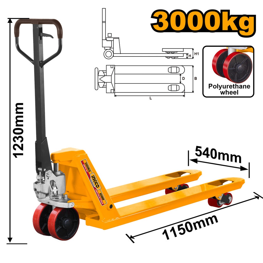 TRANSPALETTE MANUEL 2500KG