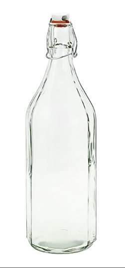 2 BOUTEILLES en Verre à Clapet - 1L pour Huile - Vinaigre - Kéfir d'eau-Jus