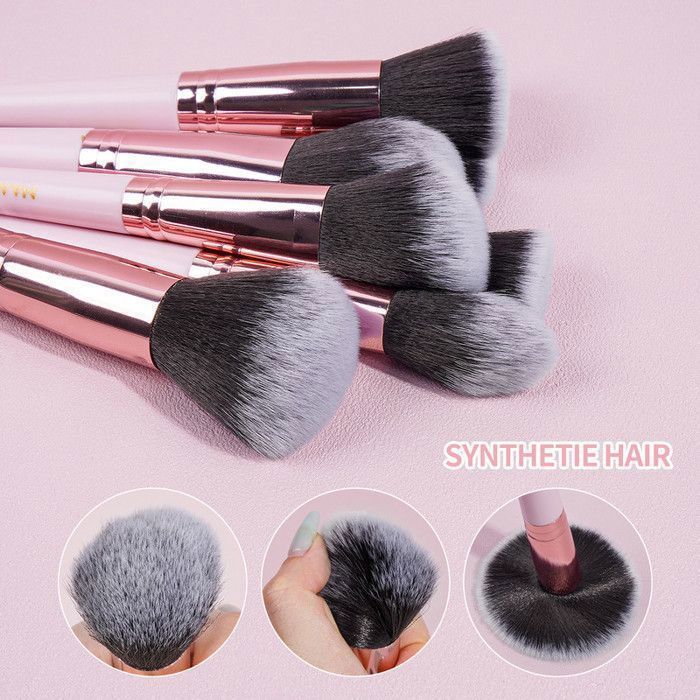 30pcs Pinceaux de maquillage manche noir tube or avec Sac
