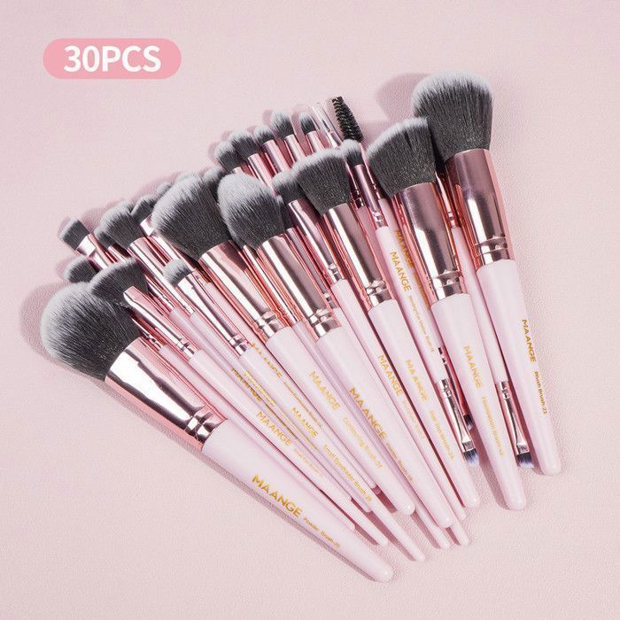 Image de 30pcs Pinceaux de maquillage manche noir tube or avec Sac - Unbranded