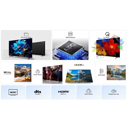 55 Smart Tv QLED 4K UHD Google tv Dolby Vision, HDR10+, 55P7K