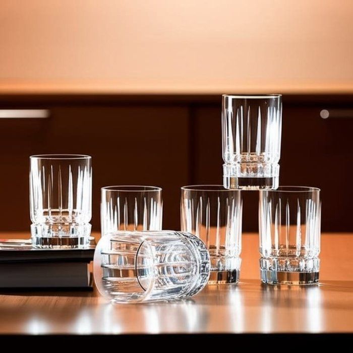 6 Verres à thé en cristal -Set de 6 Verre à thé – Ensemble élégant de 6 pièces cristallin transparent verre resistant