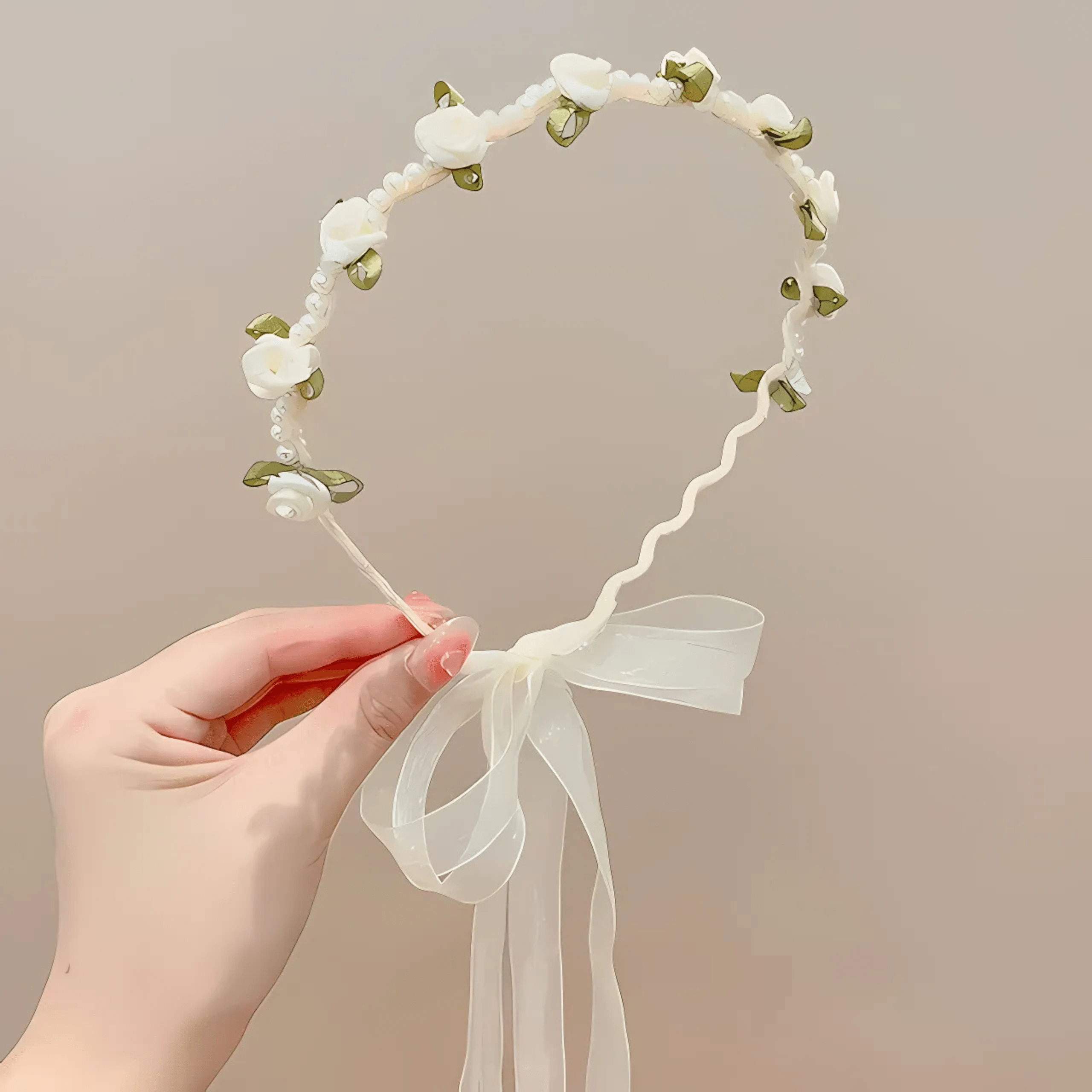 Bandeaux en perles rose et blanc pour filles et femmes