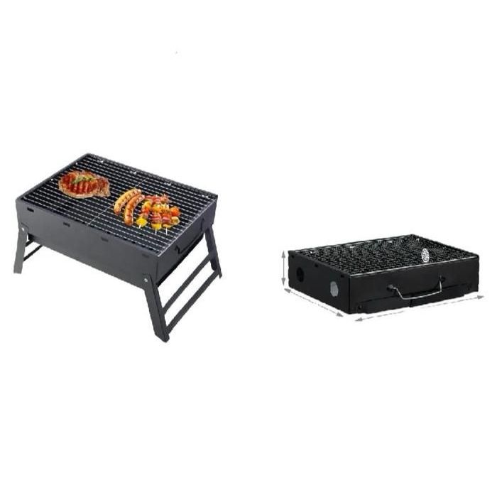 Barbecue pliable - Portable - 34/26cm - Charbon - Design contemporain - Facile à transporter