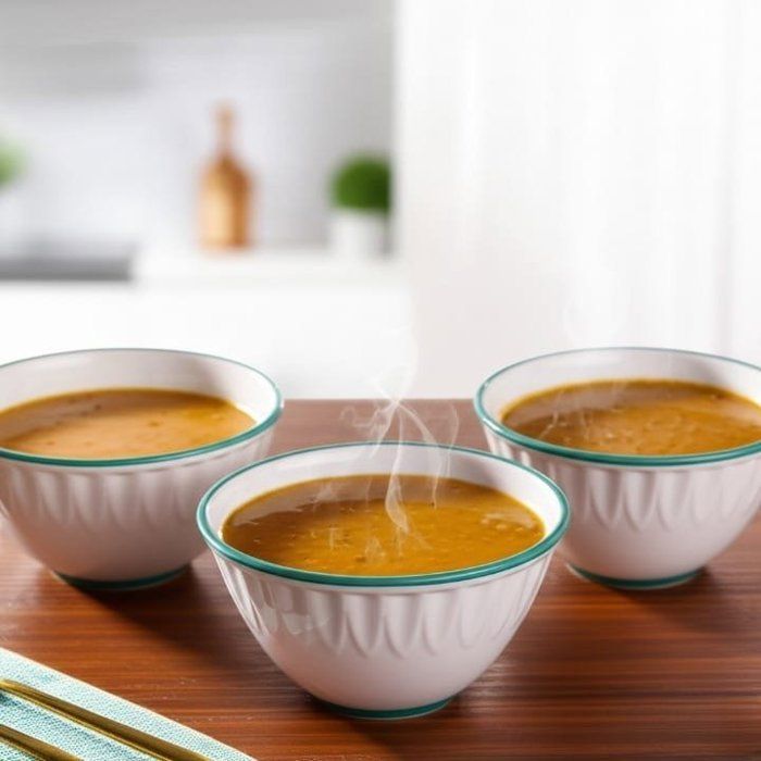 Bol à soupe en céramique blanche avec bord vert – Design moderne