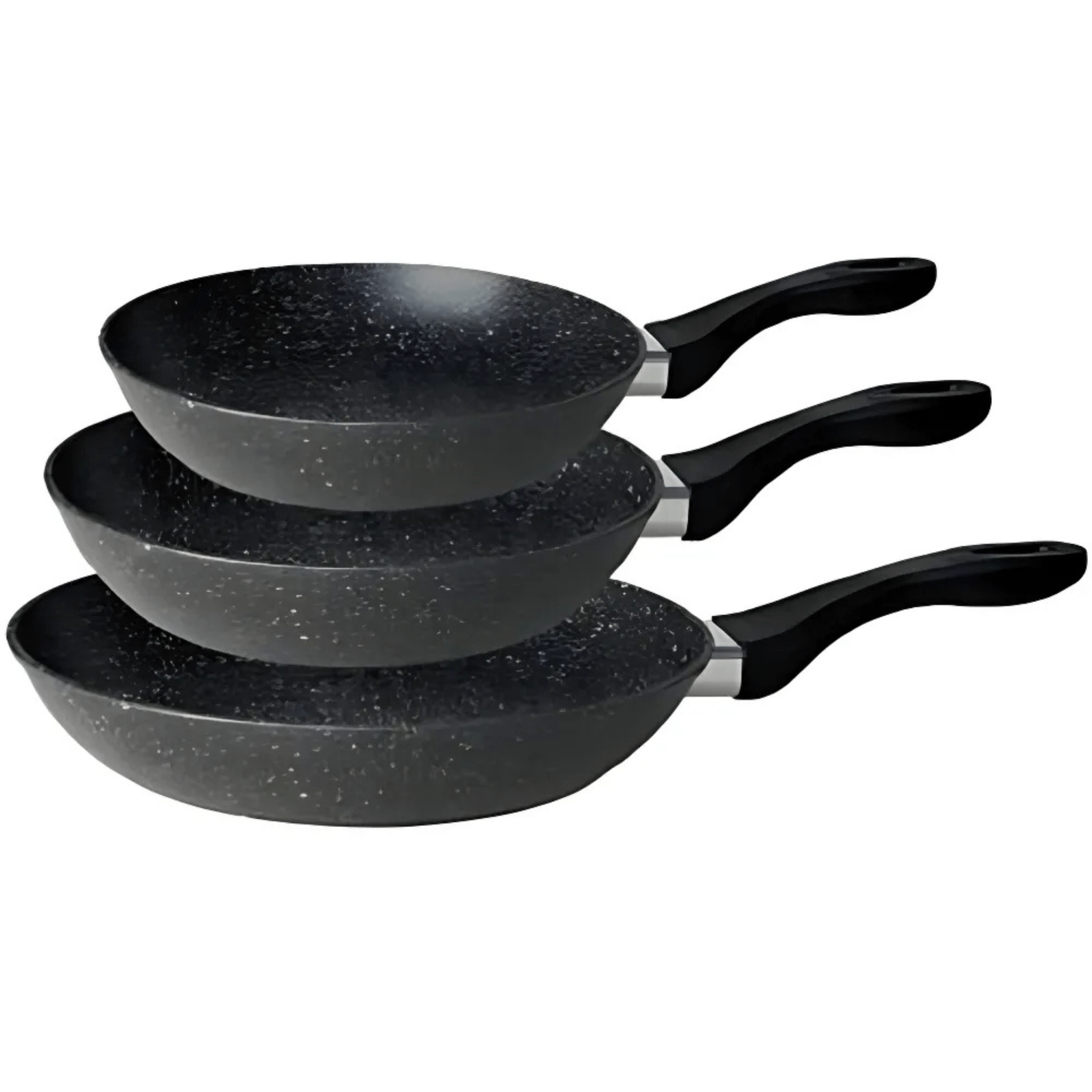 Image de Bonomi 3 poêles avec revêtement en pierre marbre granit antiadhésive anti-rayures - Unbranded