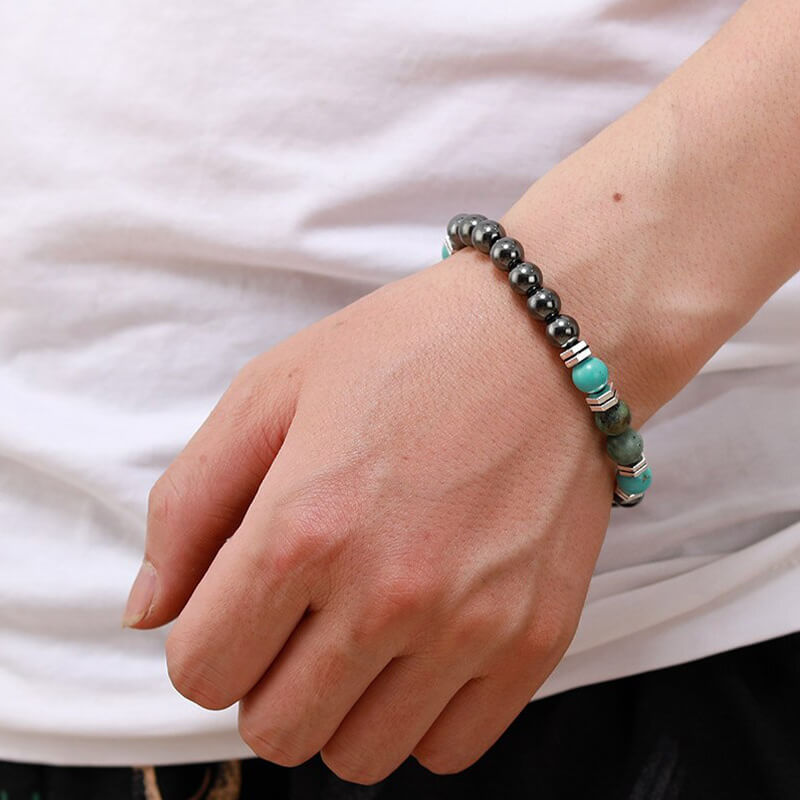 Bracelet en Turquoise et Hématite