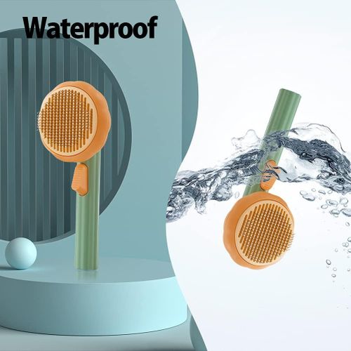 Image de Brosse Citrouille Auto-Nettoyante avec Bouton, Peigne Multifonction pour Chats, Chiens et Lapins Massage et Élimination Efficace des Poils - Unbranded