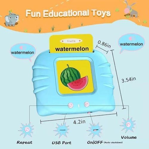 Carte d'éducation Parlantes pour enfant apprendre l'Anglais 112PCS 224 Mots